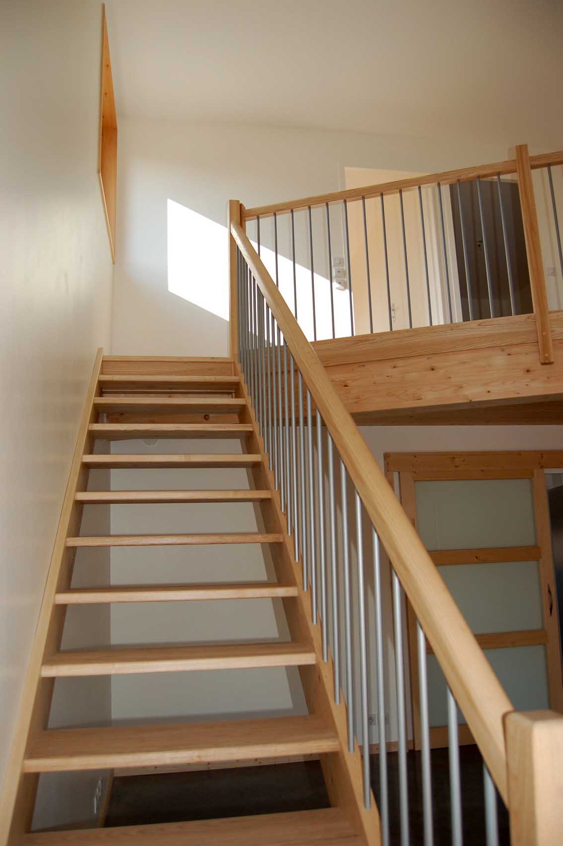 maison ossature-bois escalier sur mesure